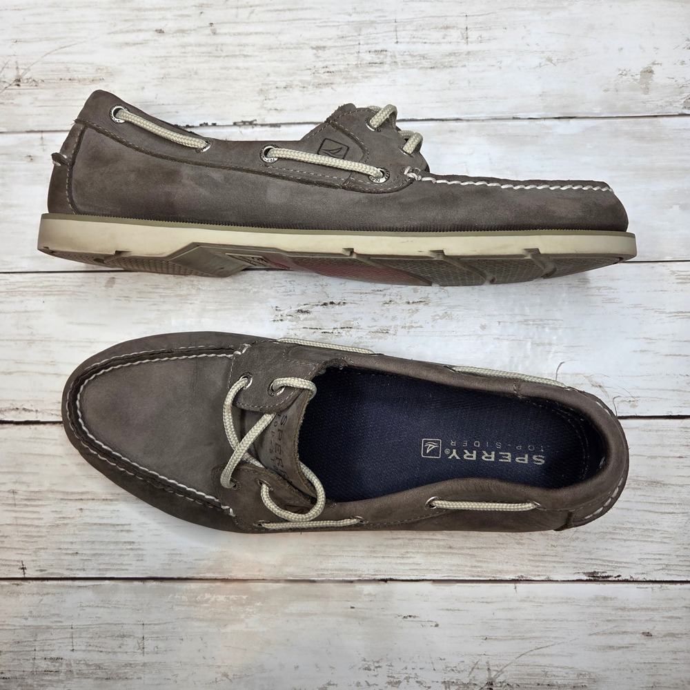 Sperry Top-Sider Boat Shoes Authentic Original Men 11M Grey Leather Loafers